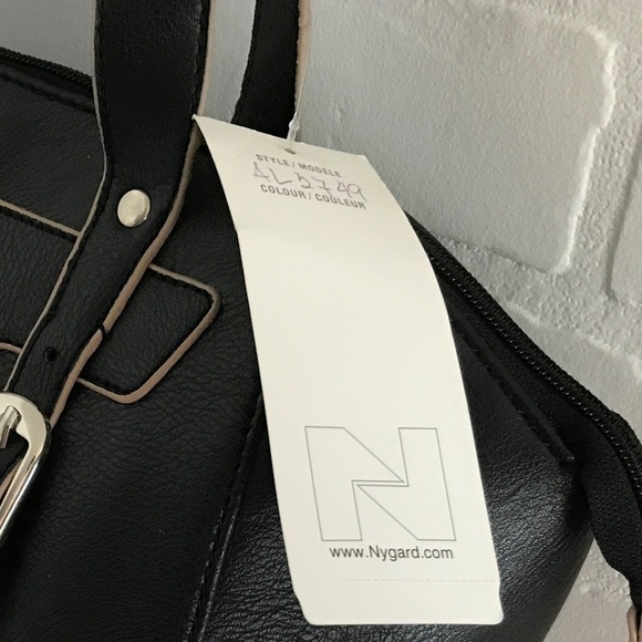 NWT Nygard Shoulder Tote Bag - Black/tan - Picture 5 of 9